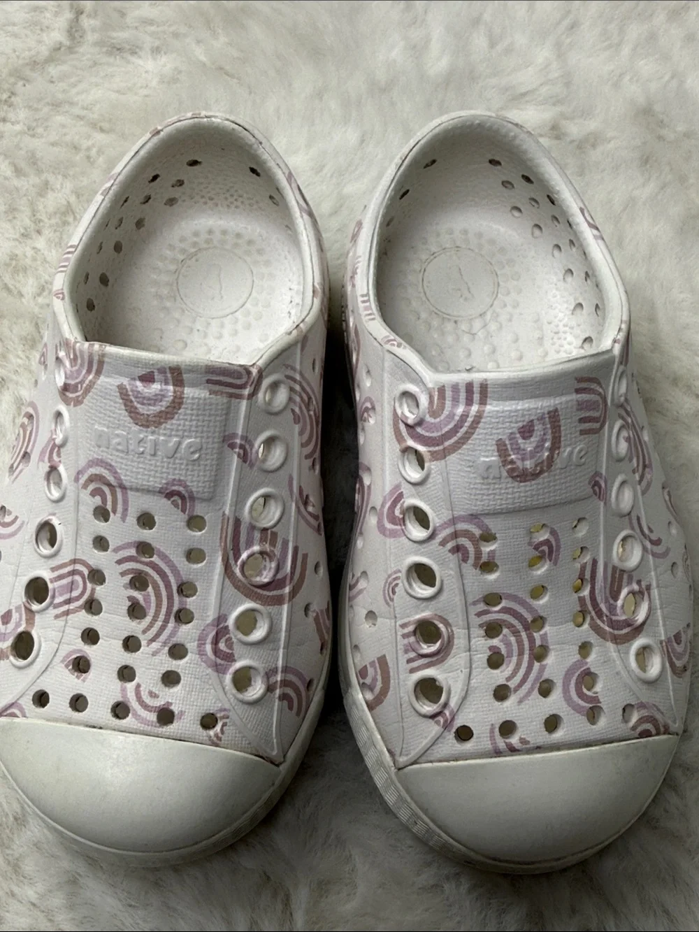 Native Jefferson Sugarlite Slip-On Water Shoes‎ C5 Toddler Child Pink Rainbow